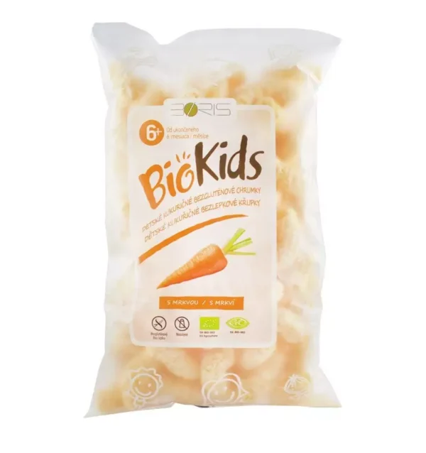 Pufuleți bio cu morcovi, 55g, Biokids