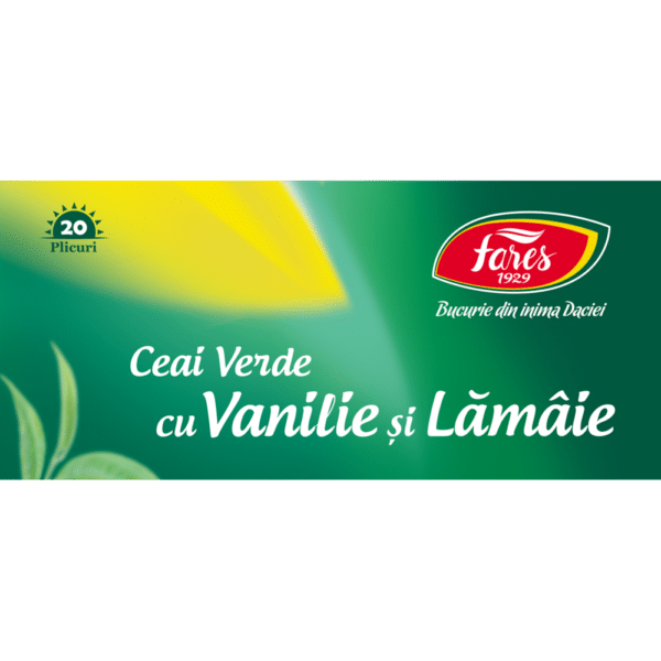 Ceai verde cu vanilie și lămâie, 20 plicuri, Fares – imagine 6