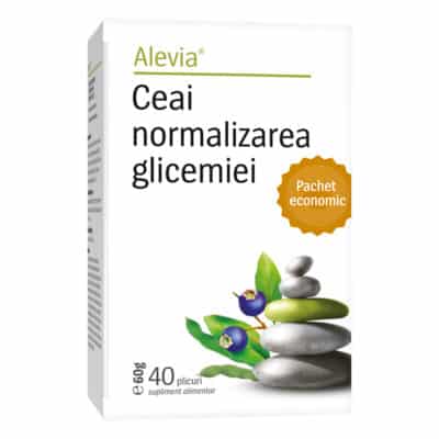 Ceai de plante pentru normalizarea zahărului din sânge, 40 plicuri, Alevia