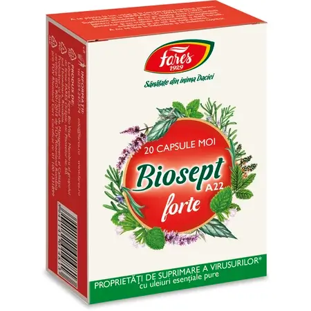 Biosept Forte A22, 20 capsule, Fares