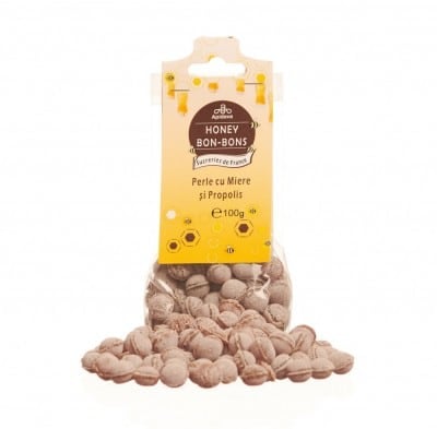 Dropsuri cu miere și esență naturală de propolis, 100g, Apidava