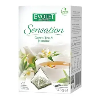 Ceai verde și iasomie, 20 plicuri, Evolet