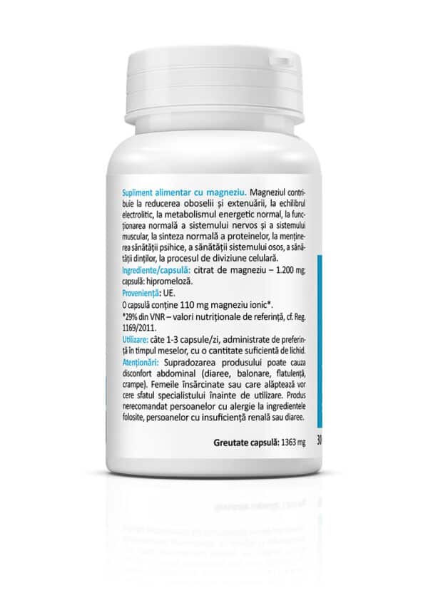 Citrat de magneziu, 30 capsule, Zenyth