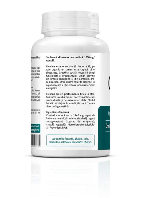 Creatină 1000 mg, 60 capsule, Zenyth