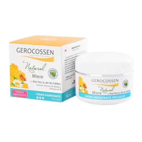 Cremă hidratantă Natural pentru ten uscat, 100 ml, Gerocossen