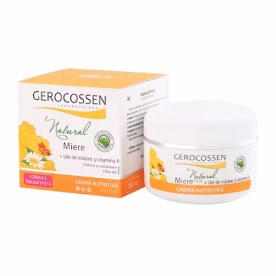 Cremă nutritivă Natural cu miere, ulei de măsline și vitamina A, 100 ml, Gerocossen