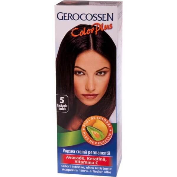 Vopsea Color Plus, nr. 5, Castaniu Închis, 50 g, Gerocossen