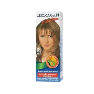 Vopsea Color Plus, nr. 10, Blond Închis, 50 g, Gerocossen