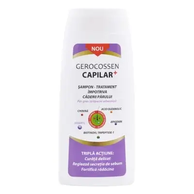Capilar+ Șampon tratament împotriva căderii părului pentru păr gras, 275 ml, Gerocossen