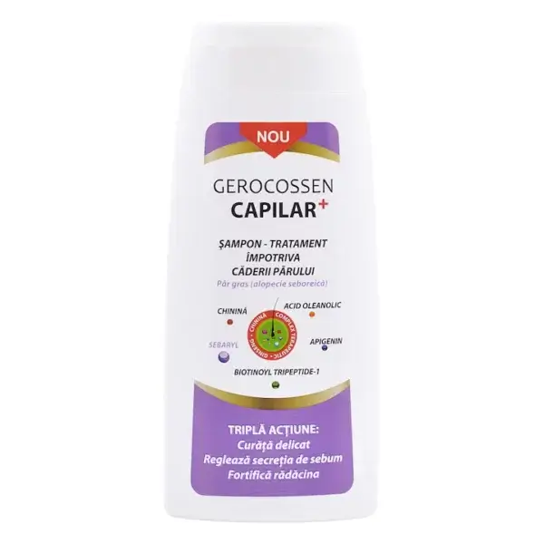 Capilar+ Șampon tratament împotriva căderii părului pentru păr gras, 275 ml, Gerocossen