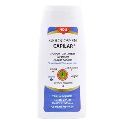 Capilar+ Șampon tratament împotriva căderii părului pentru păr cu mătreață, 275 ml, Gerocossen