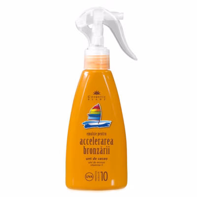 Emulsie pentru accelerarea bronzării SPF10, 200ml, Cosmetic Plant