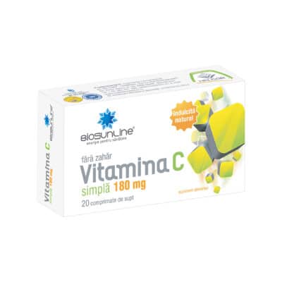 Vitamina C simplă 180 mg, 20 comprimate, BioSunLine