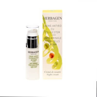 Cremă de noapte antirid cu celule stem, 30 g, Herbagen