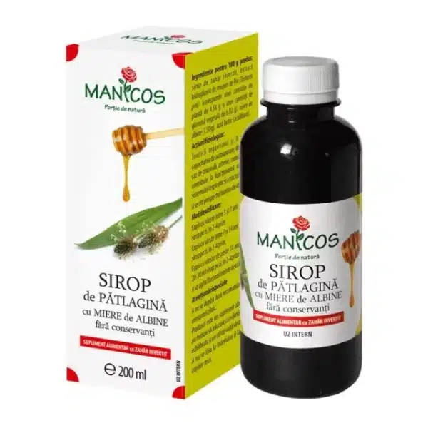 Sirop de pătlagină, 200 ml, Manicos