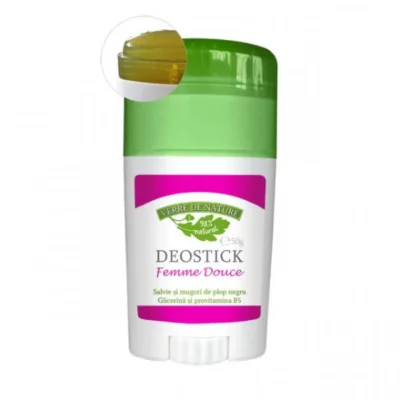 Deostick Femme Douce cu salvie, muguri de plop negru și glicerină, 50g, Verre de Nature
