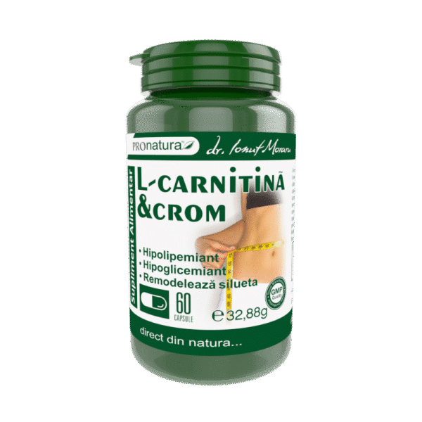 6420488013608 L-carnitină și crom, 60 capsule, Pro Natura
