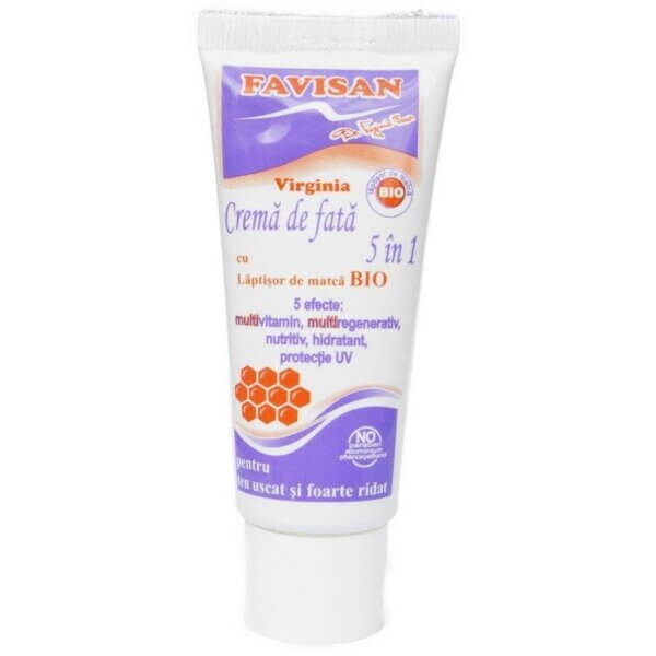 Cremă de față 5în1 cu Lăptișor de matca, 40ml, Favisan