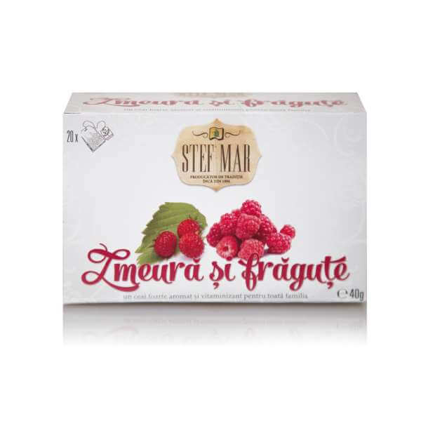 Ceai de Zmeură și Frăguțe Premium, 20 plicuri, Stef Mar