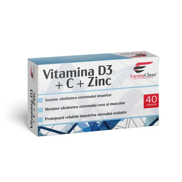 6424100400456 Vitamina D3+C+Zn, 40 capsule, FarmaClass
