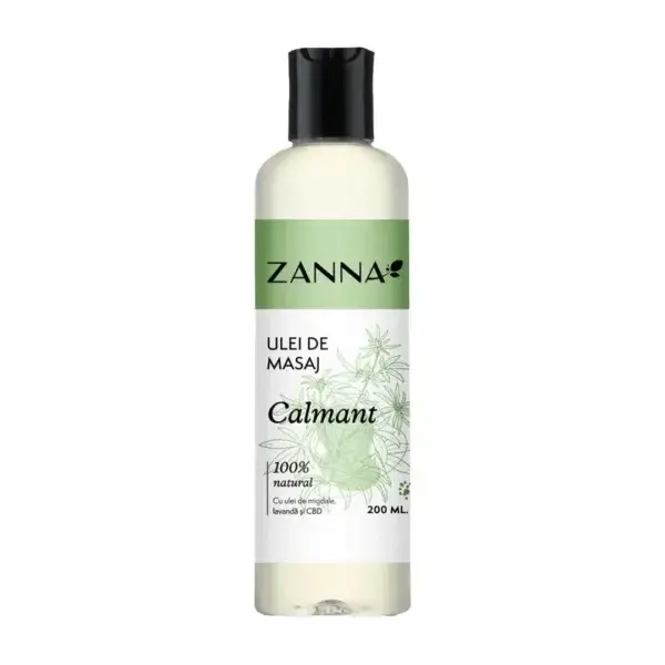 Ulei de masaj cu CBD și lavandă, 200ml, Zanna