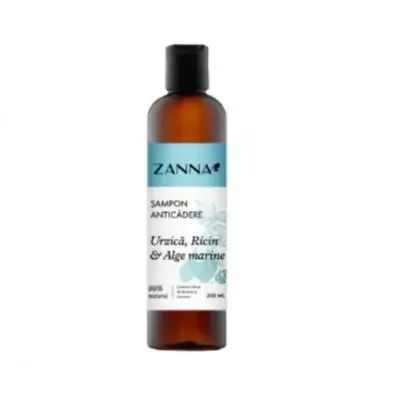 Șampon anticădere cu urzică ricin și alge marine, 250ml, Zanna