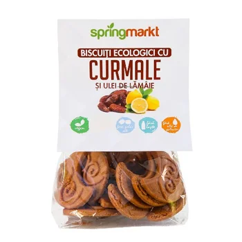 Biscuiți Eco curmale și ulei de lămâie, 100g, Springmarkt
