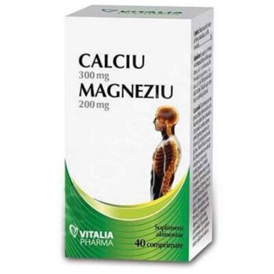 Calciu și Magneziu, 40 comprimate, Vitalia Pharma