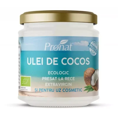 Ulei de cocos extravirgin bio presat la rece, 200ml, Pronat