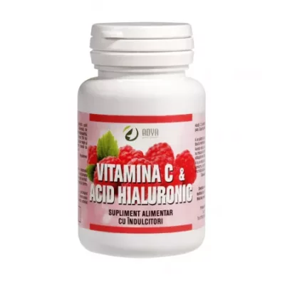 Vitamina C și acid hialuronic, 30 comprimate, Adya Green Pharma