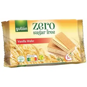 Napolitane fără zahăr cu vanilie, 180g, Gullon