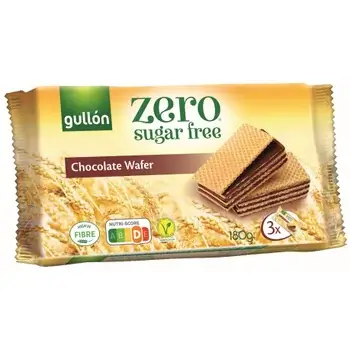 Napolitane fără zahăr cu cacao, 180g, Gullon