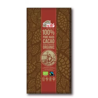 Ciocolată neagră bio 100% cacao, 90g, Chocolates Sole