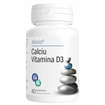 Calciu Vitamina D3, 40 comprimate, Alevia