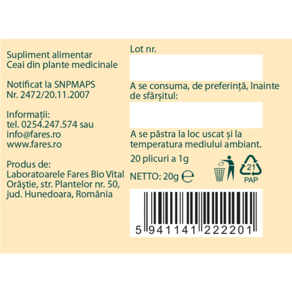 Ceai Mami și bebe Babycalm D56, 20 plicuri, Fares – imagine 4