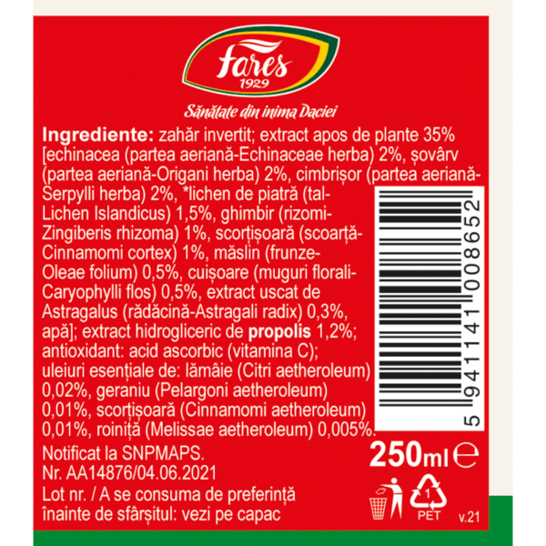 Biosept A16, sirop, 250 ml, Fares – imagine 2