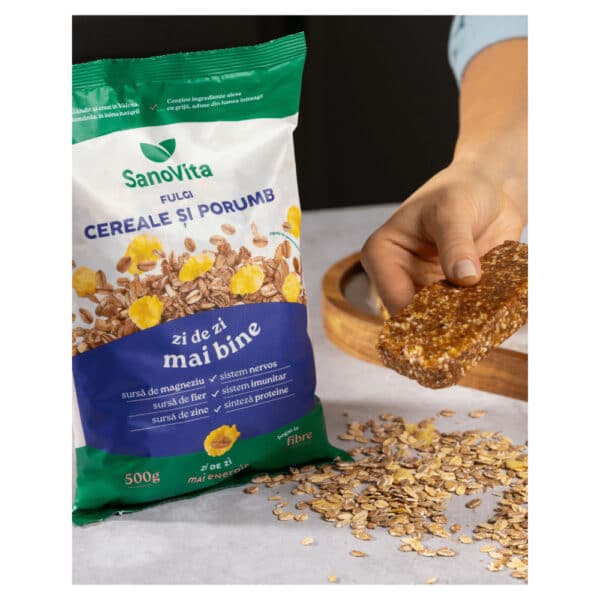 Fulgi de cereale și porumb, 500 g, Sanovita