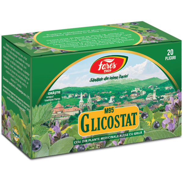 Ceai Glicostat M95, 20 plicuri, Fares