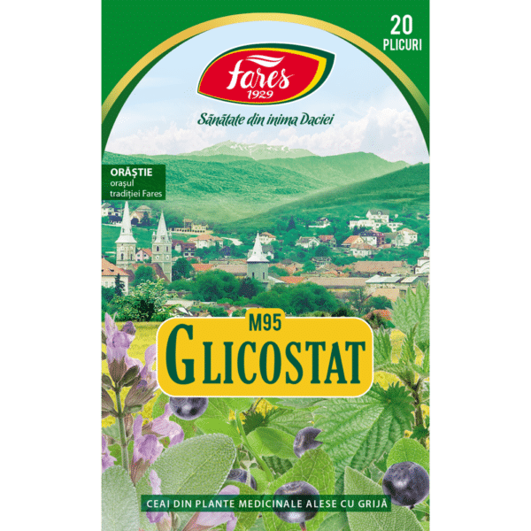 Ceai Glicostat M95, 20 plicuri, Fares – imagine 2