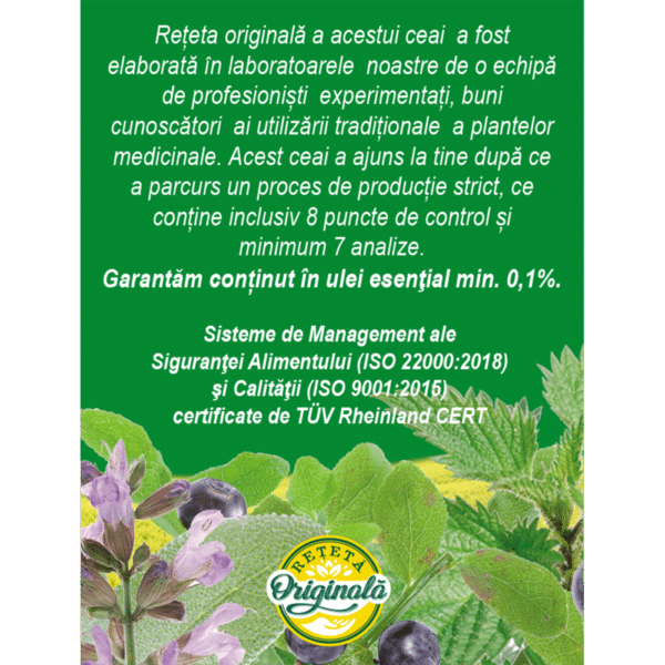 Ceai Glicostat M95, 20 plicuri, Fares – imagine 5