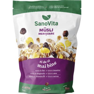 Musli cu merișoare, 400 g, Sanovita