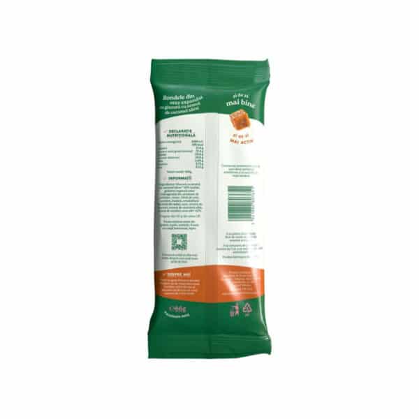 Rondele de orez cu glazură de caramel sărat, 66 g, Sanovita