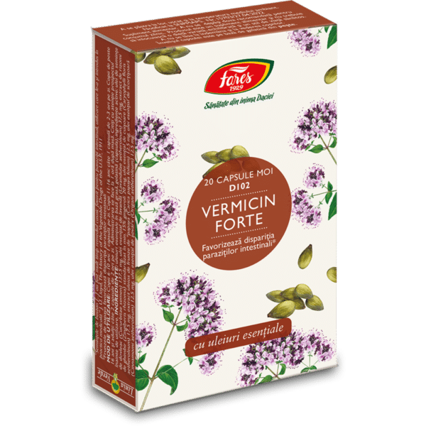 Vermicin Forte D102, 20 capsule moi, Fares