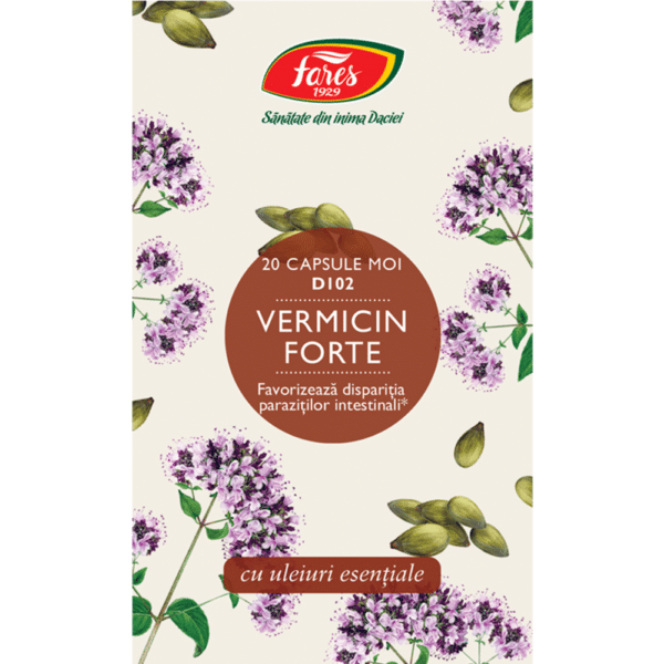 Vermicin Forte D102, 20 capsule moi, Fares – imagine 5