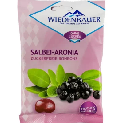 Bomboane fără zahăr cu salvie și aronia, 75g Wiedenbauer