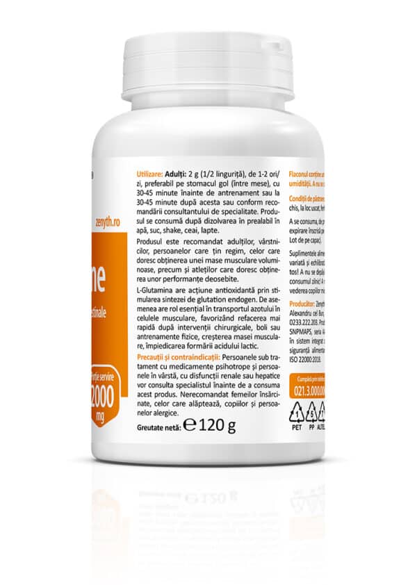 5941872401074-2 L-Glutamină, 120 g pulbere, Zenyth