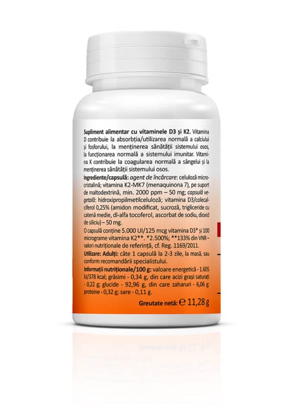 Vitamina D3+K2 Forte, 30 capsule, Zenyth