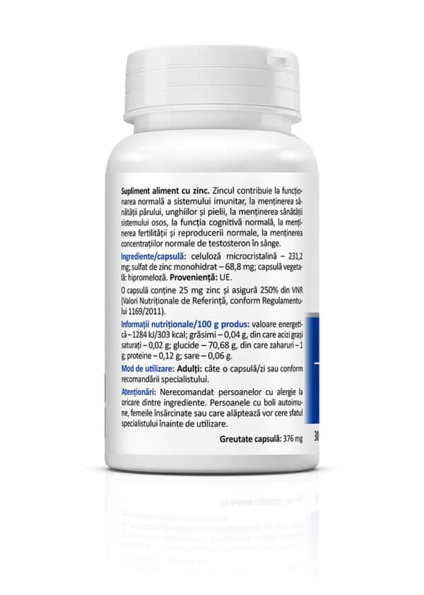 5941872401883-1 Zinc 25 Sulfat de zinc, 30 capsule, Zenyth