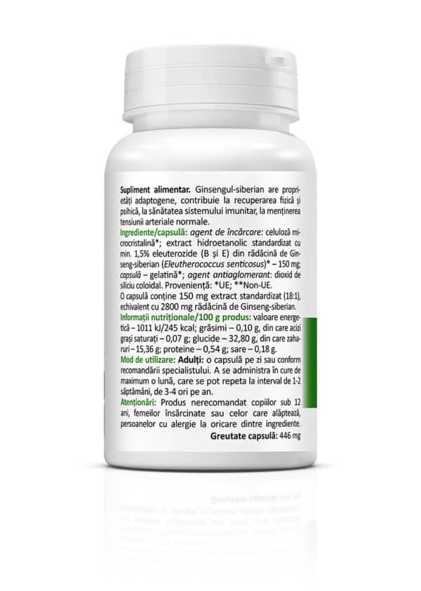 Ginseng siberian, 150 mg, 30 capsule, Zenyth