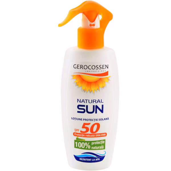 Loțiune pentru protecție solară SPF 50 Natural Sun, 200 ml, Gerocossen